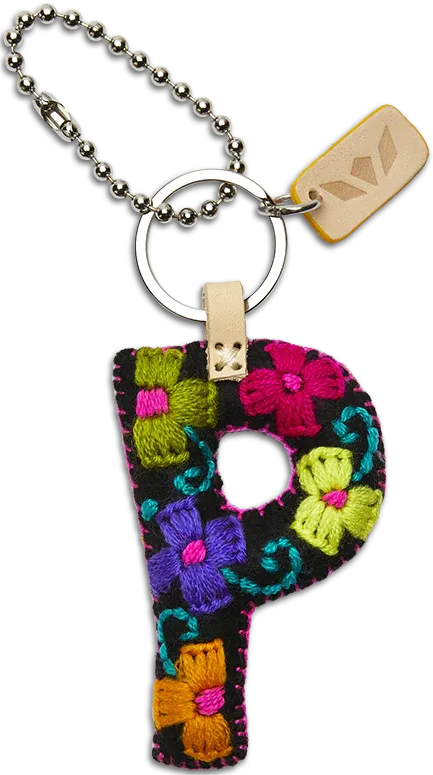 Consuela Embroidered Felt Alphabet Letter Charms - Black