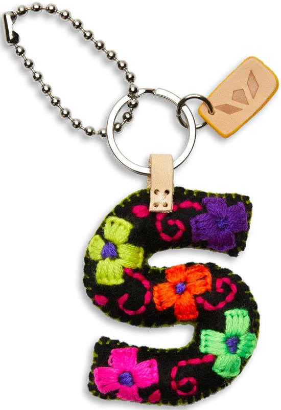 Consuela Embroidered Felt Alphabet Letter Charms - Black