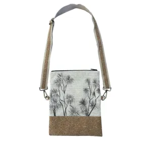 Cork Fabric Fold-over Bag - Ti KoukaBlack on Natural| By Jo Luping