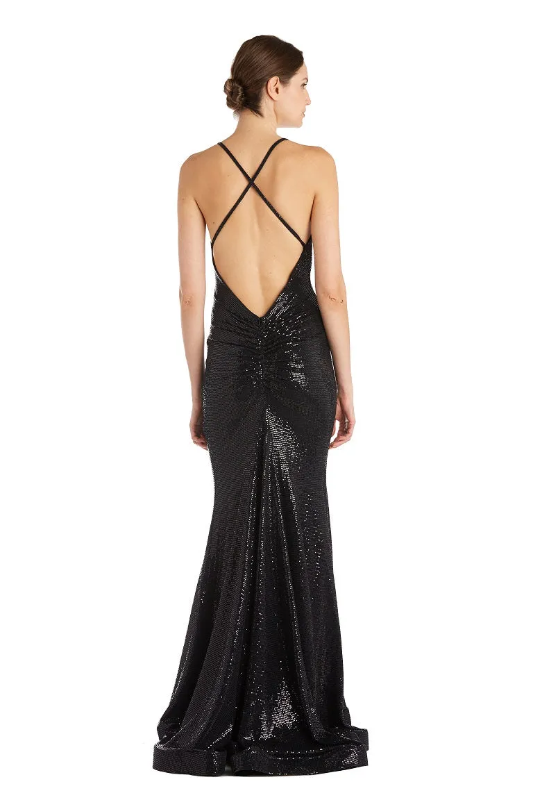 Cross Back Ruched Gown