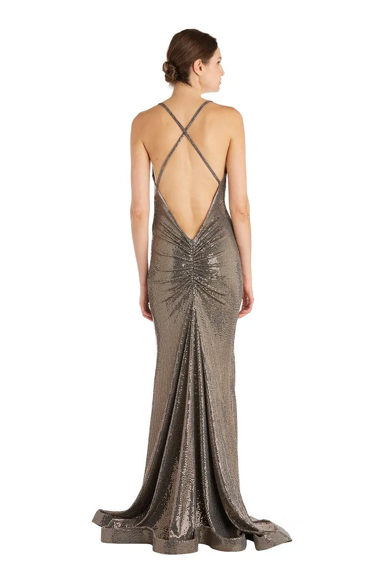 Cross Back Ruched Gown