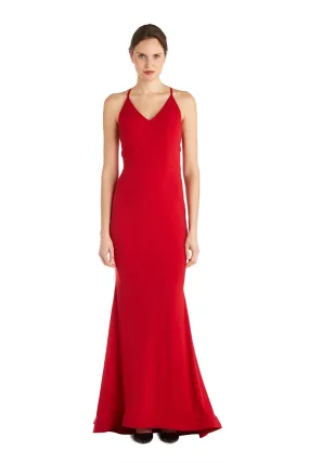 Cross Back Ruched Gown