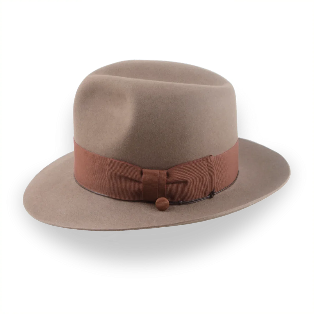 Customizable Light Brown Indy Fedora for Unique Style | The Pharaoh