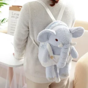 Cute Cartoon Animal Plush Backpack Stuffed Elephant Cross Body Bag Kids School Bag