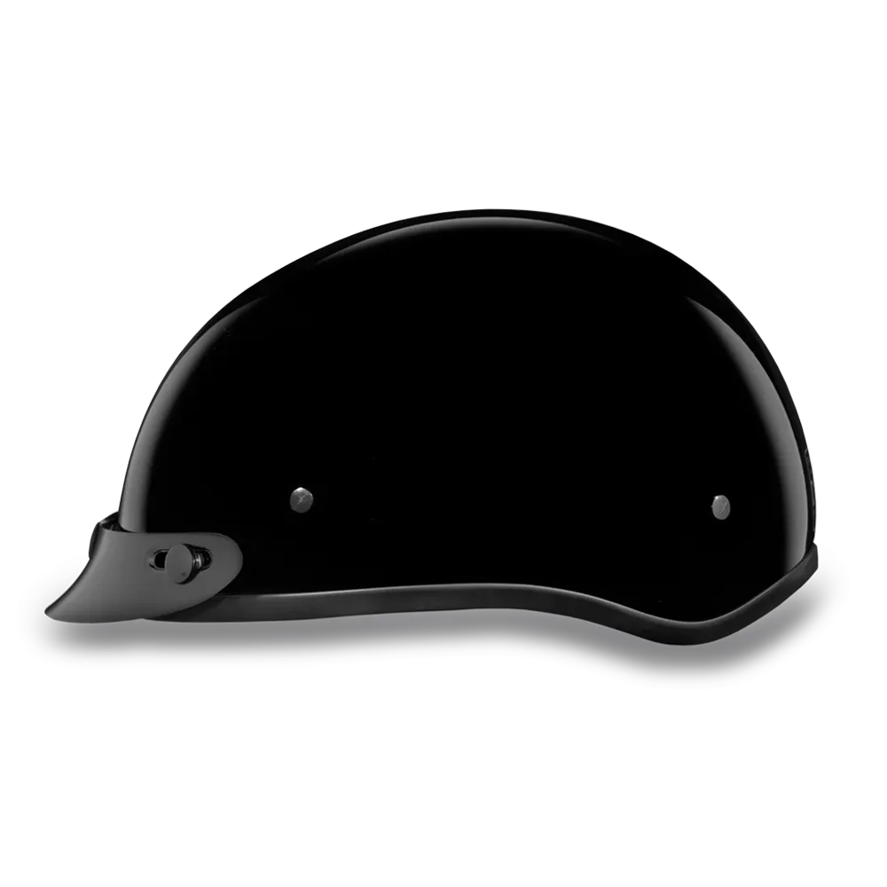 D1-A D.O.T. DAYTONA SKULL CAP- HI-GLOSS BLACK