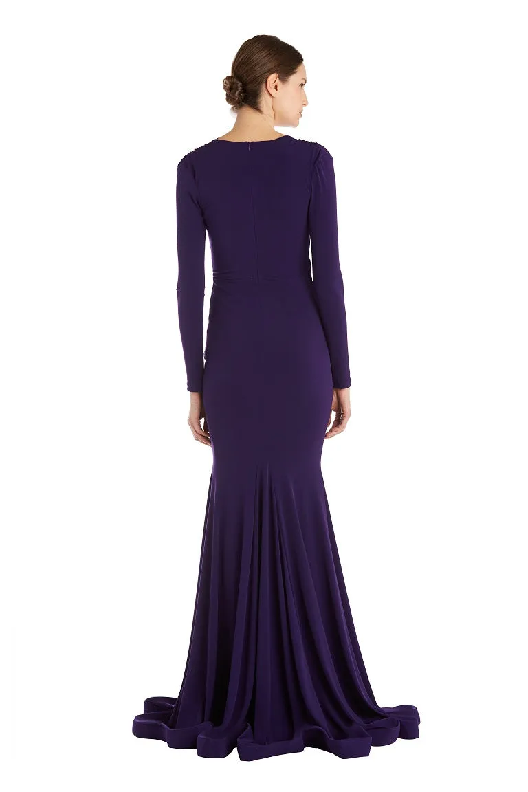 Deep V Long Sleeve Gown