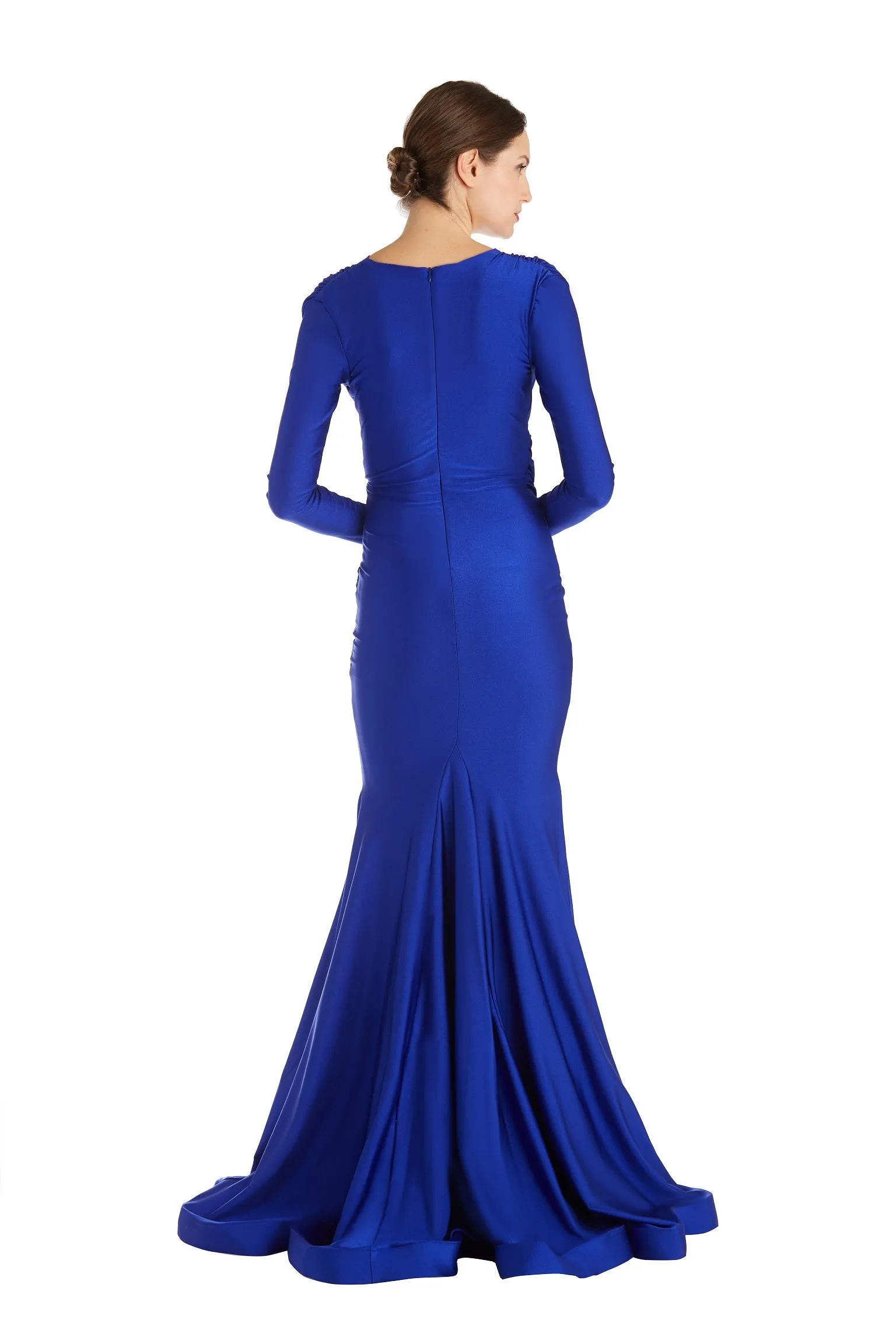 Deep V Long Sleeve Gown