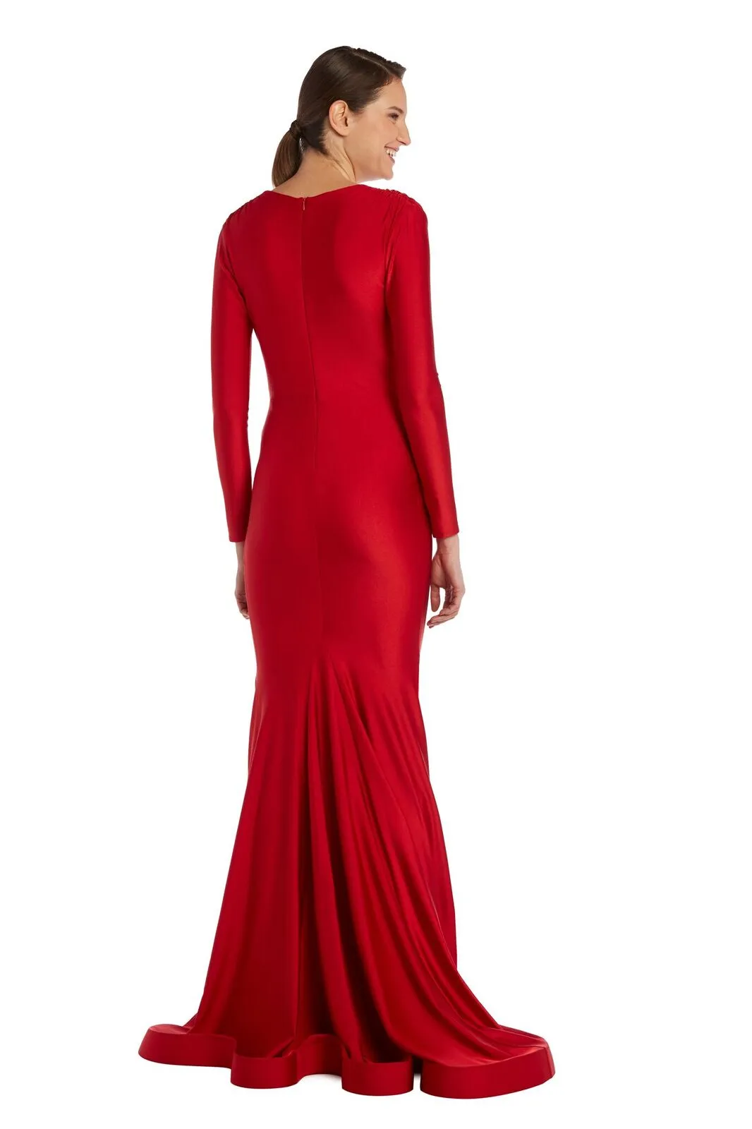 Deep V Long Sleeve Gown