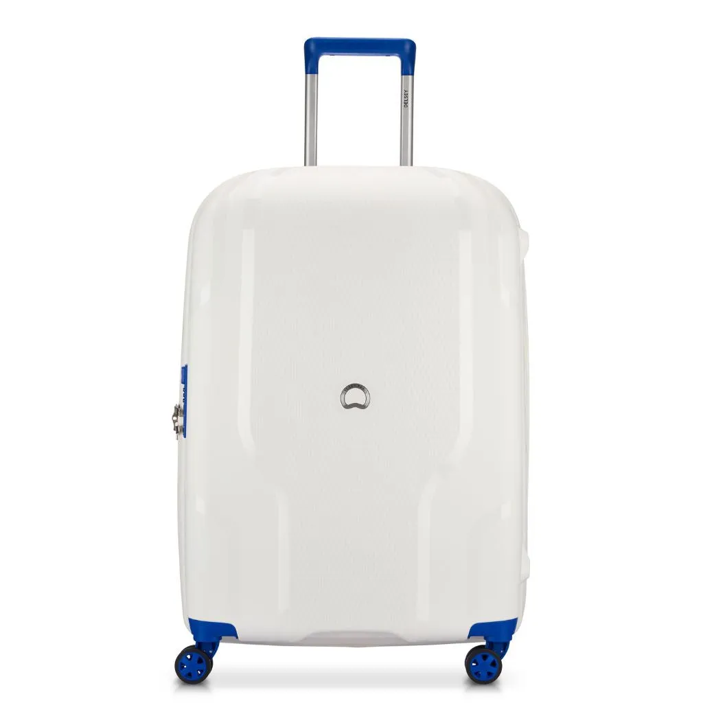 Delsey Clavel 71cm Medium Hardsided Spinner Luggage - White/Blue