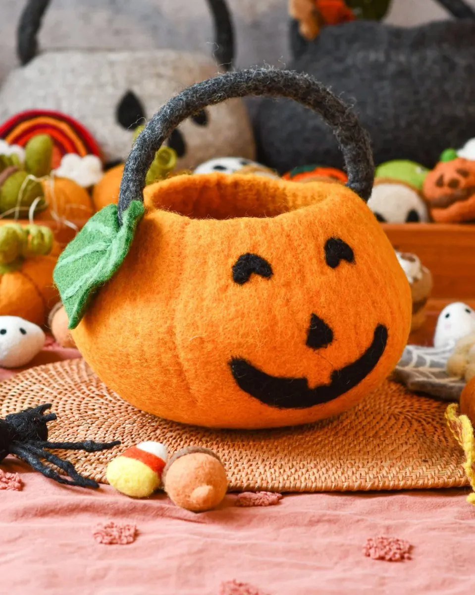 Felt Jack O' Lantern Pumpkin Bag - Tara Treasures