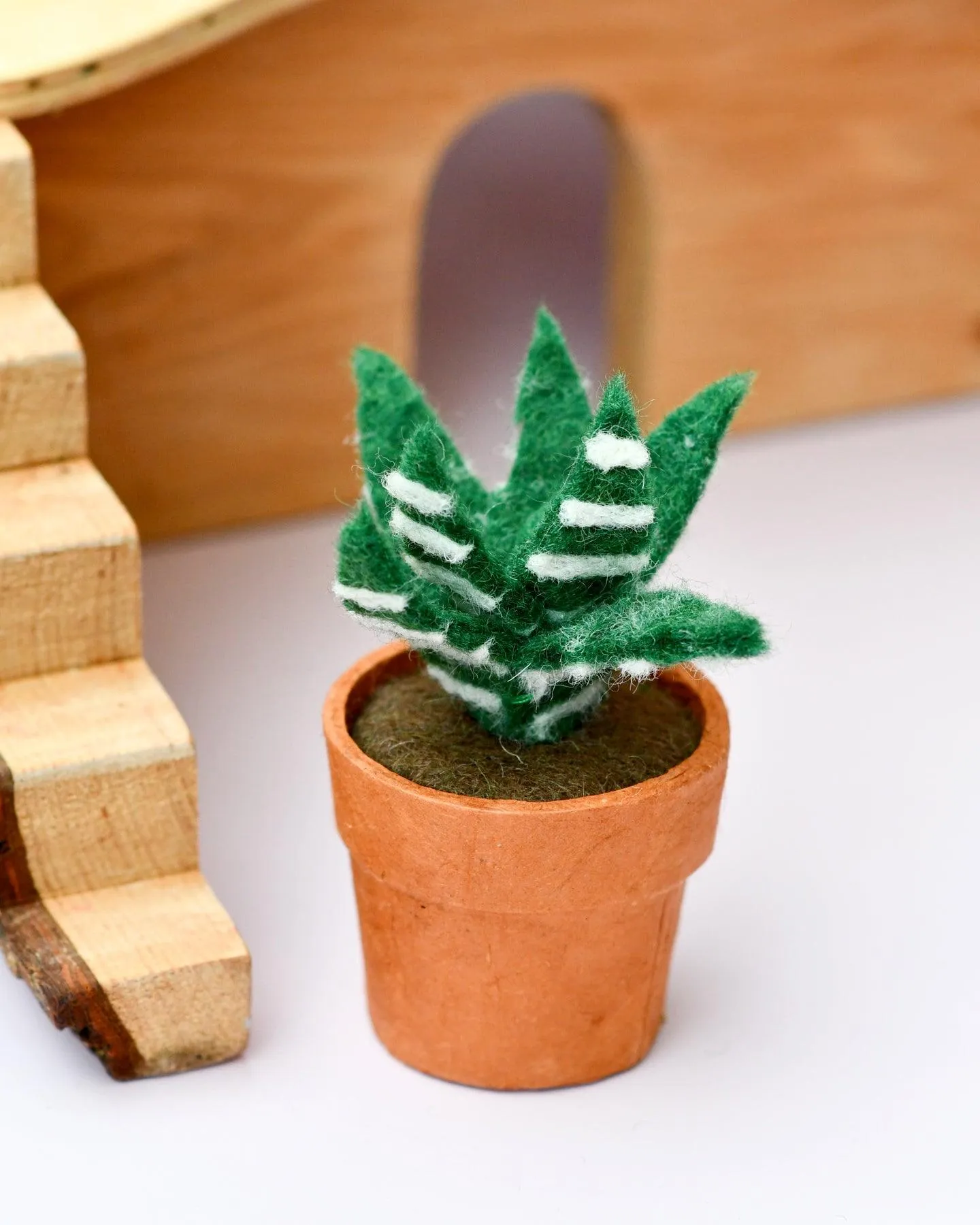 Felt Succulent Snake Plant with Lokta Paper Pot