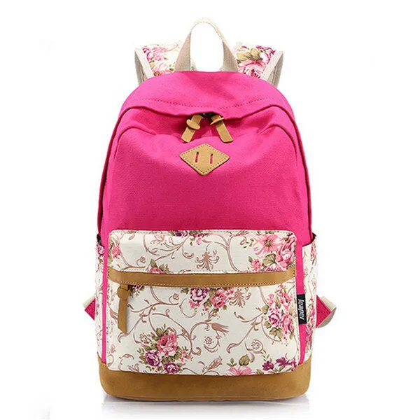 Floral Girl Backpack Women Leisure Students Teenager School Bags