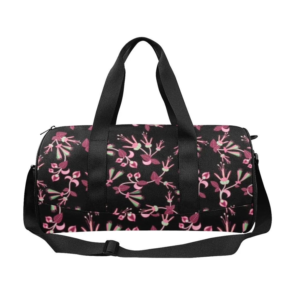 Floral Green Black Duffle Bag