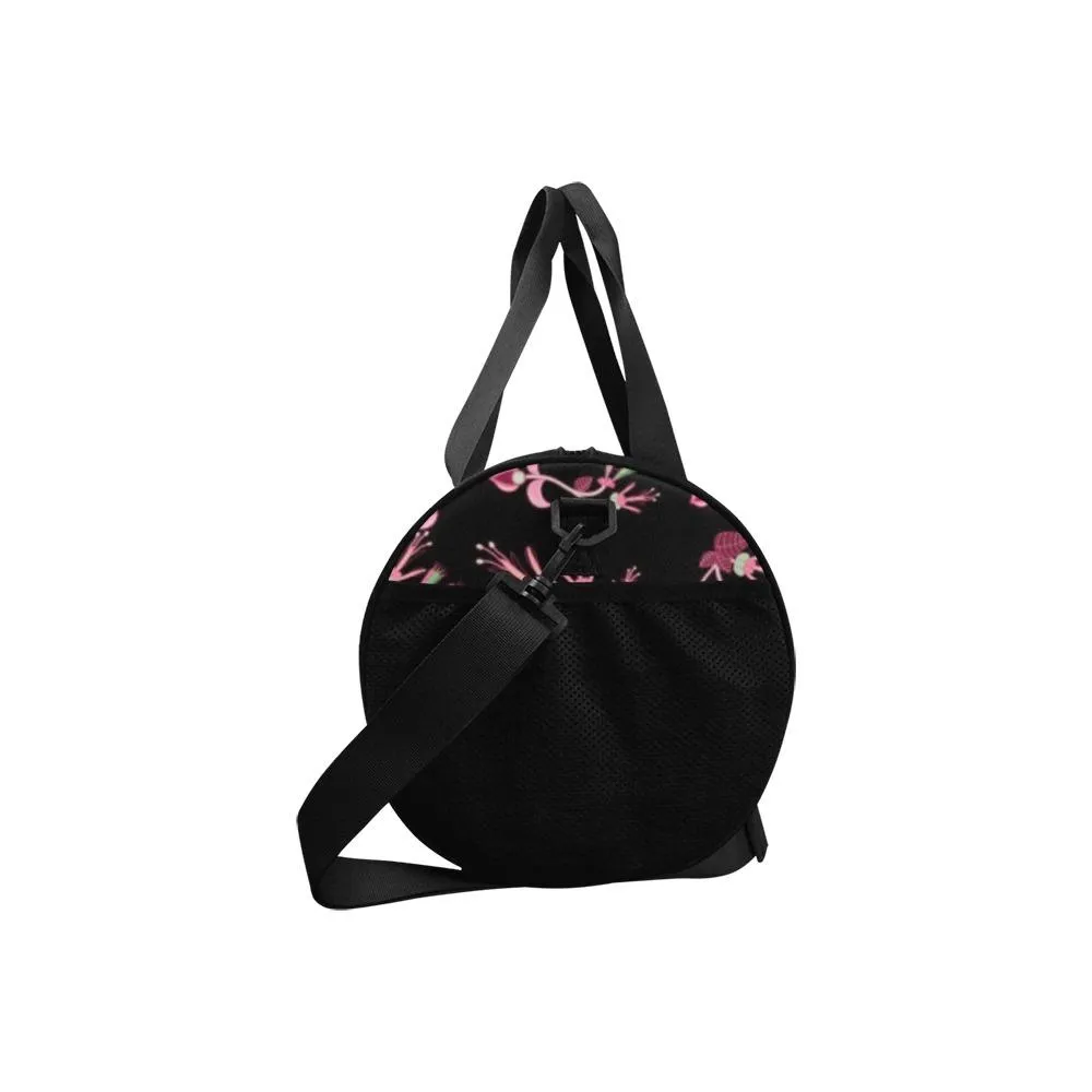 Floral Green Black Duffle Bag