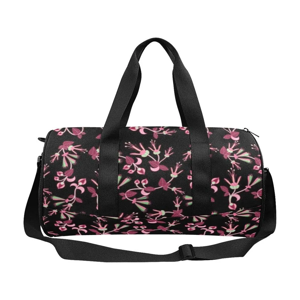 Floral Green Black Duffle Bag