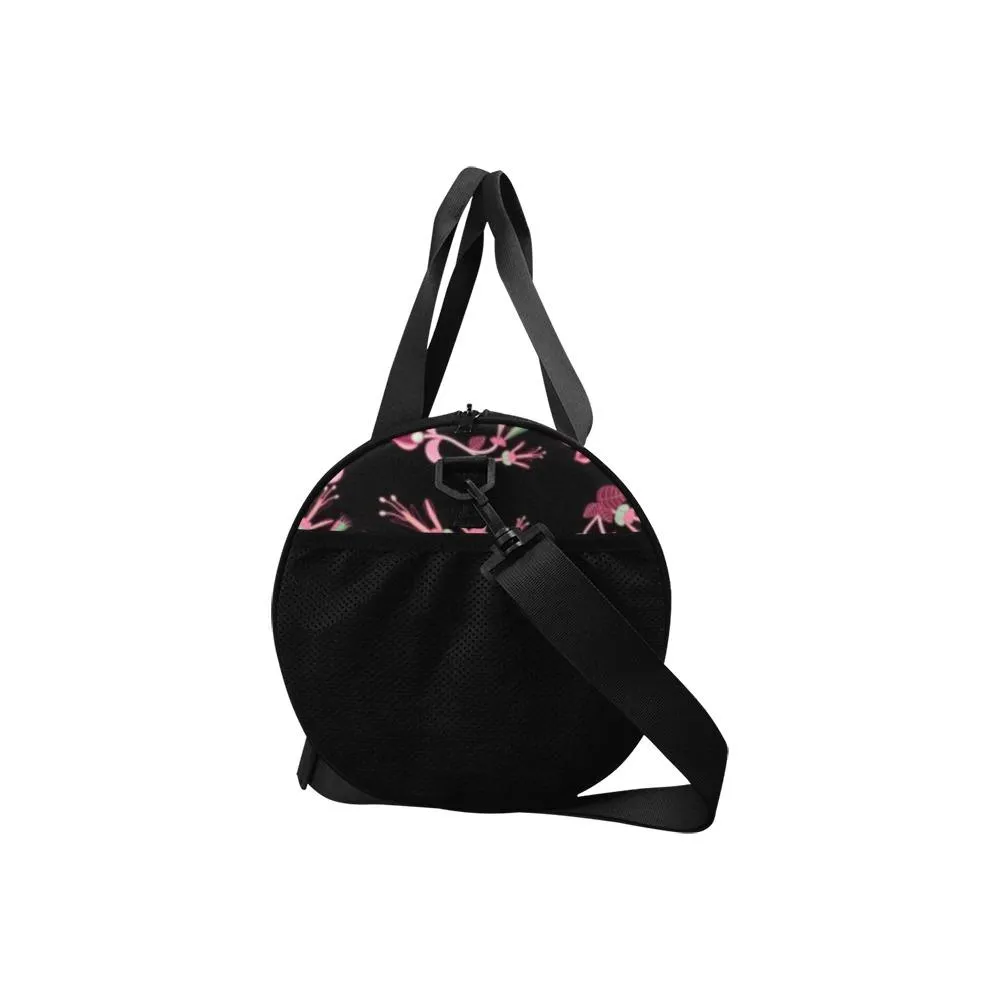 Floral Green Black Duffle Bag