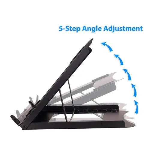 Foldable Laptop Riser & Stand, 5 Angle Adjustment, Steel, Heavy Duty - Made in India