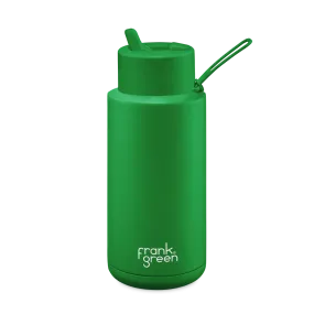 Frank Green - Ceramic Reusable Bottle - Straw Lid - 34oz/1,000ml - Evergreen