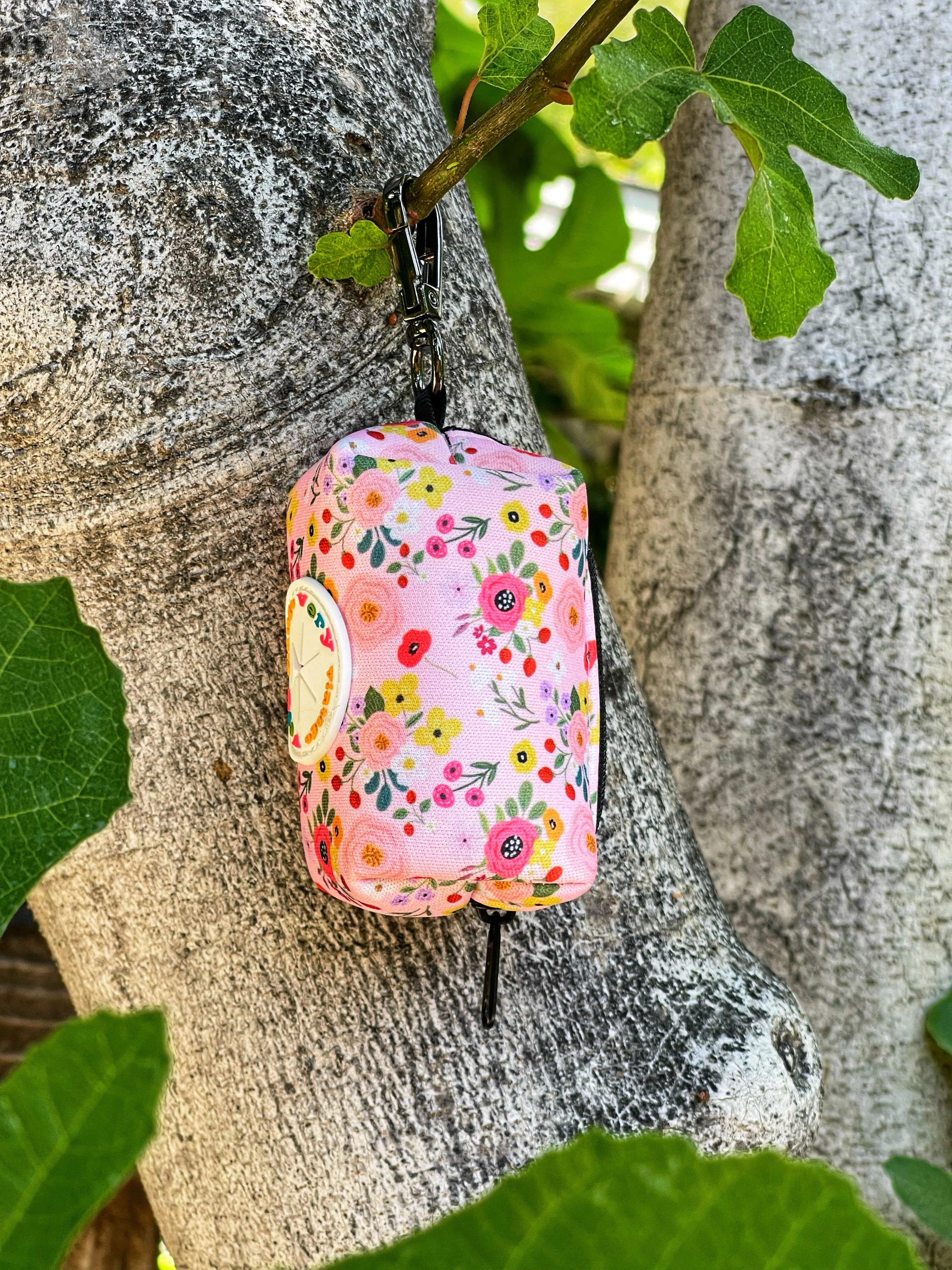 Garden Party - Pink Floral Dog Poop Bag Holder