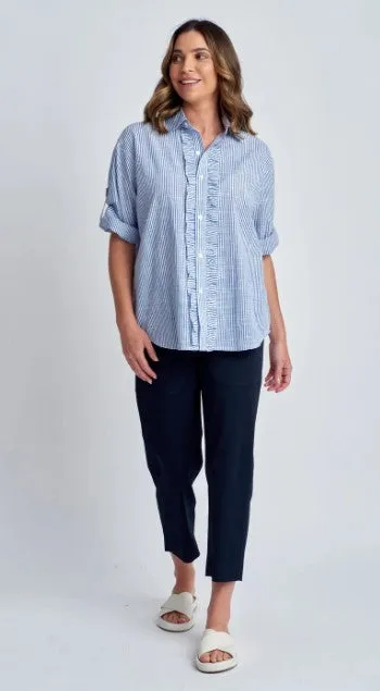 GC Navy frill stripe shirt