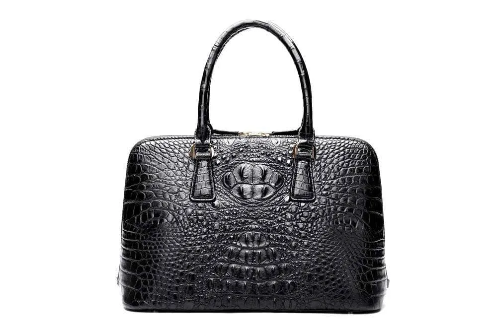 Genuine Crocodile Leather Promenade Shell Handbag For Women