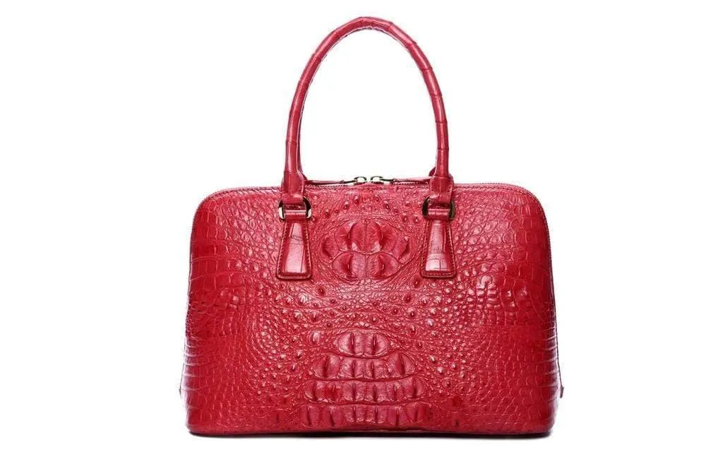 Genuine Crocodile Leather Promenade Shell Handbag For Women