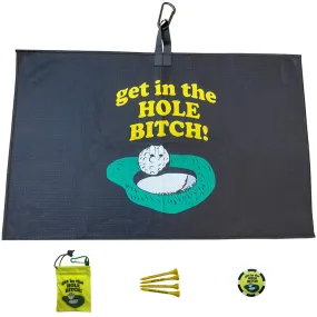 Get In The Hole Bitch Waffle Golf Towel, Poker Chip & Tee Bag