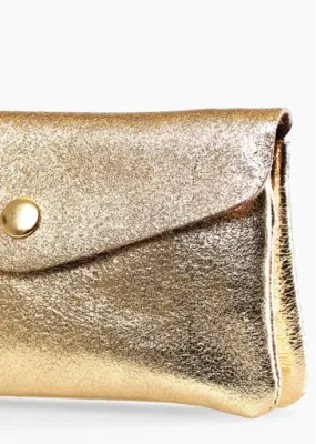 Gold Medium Leather Coin Purse