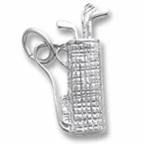 Golf Bag Charm In 14K White Gold