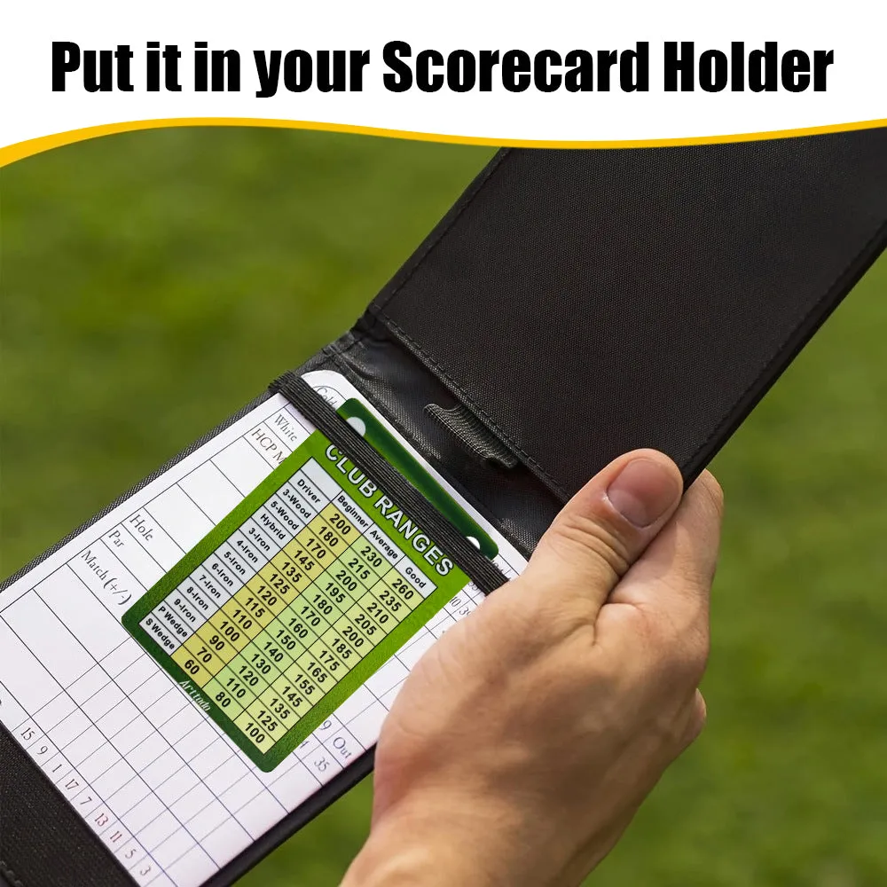 Golf Mini Score Counter & Golf Club Range Chart Card Kit