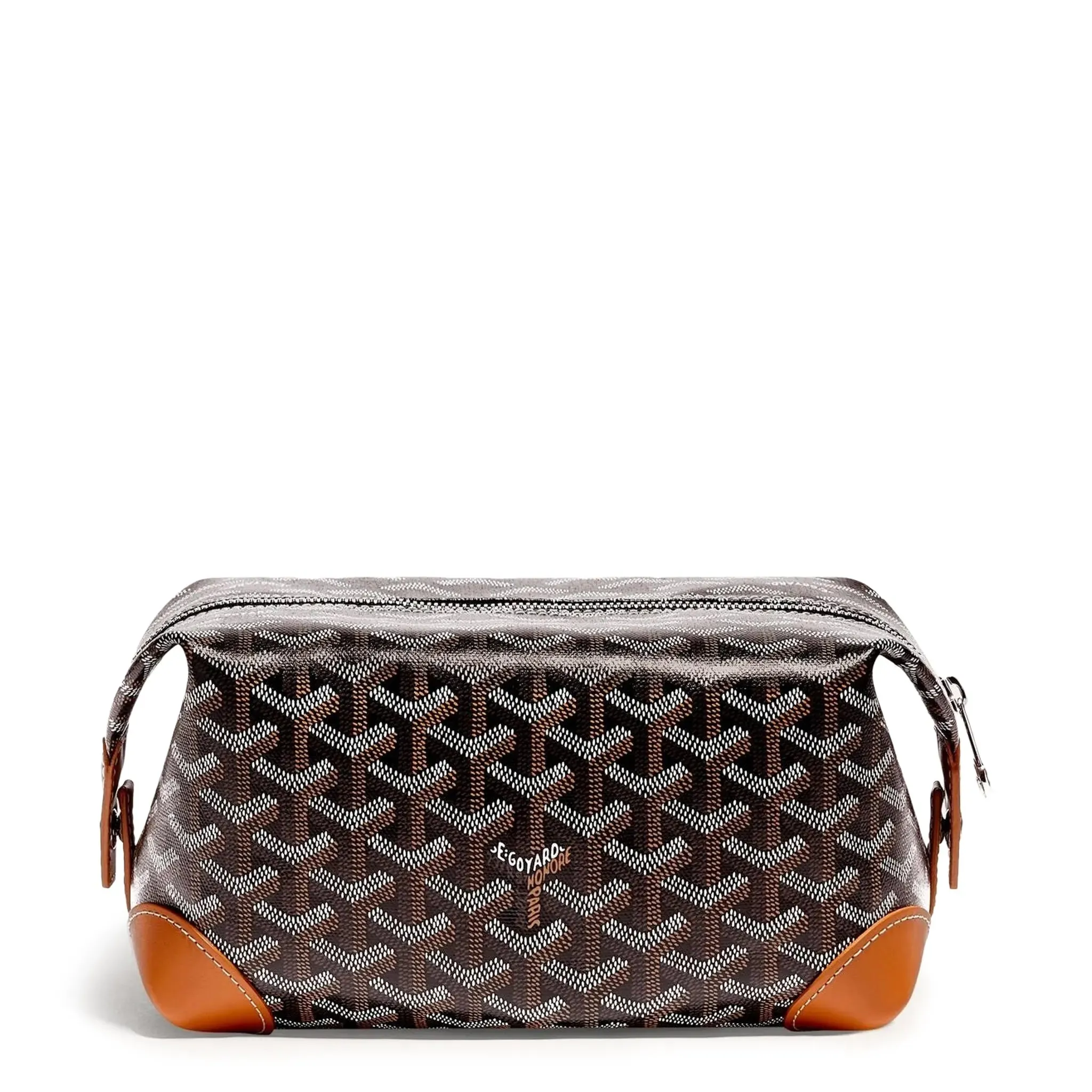 Goyard Bowling 25 Black Tan Toiletry Bag