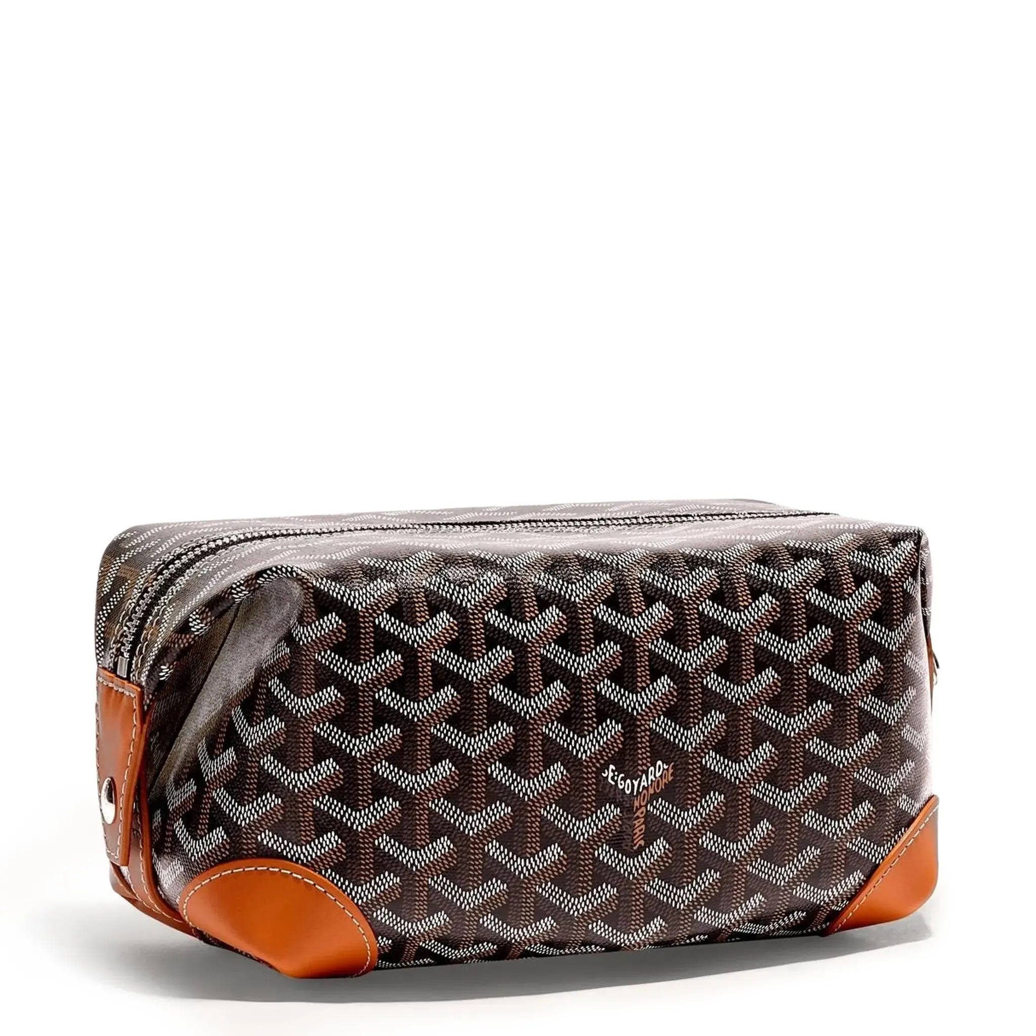 Goyard Bowling 25 Black Tan Toiletry Bag