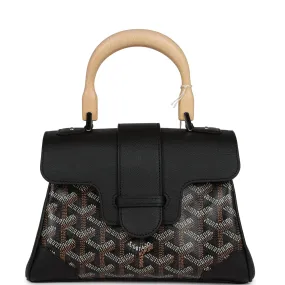 Goyard Saigon Souple Mini Black Goyardine Canvas Palladium Hardware