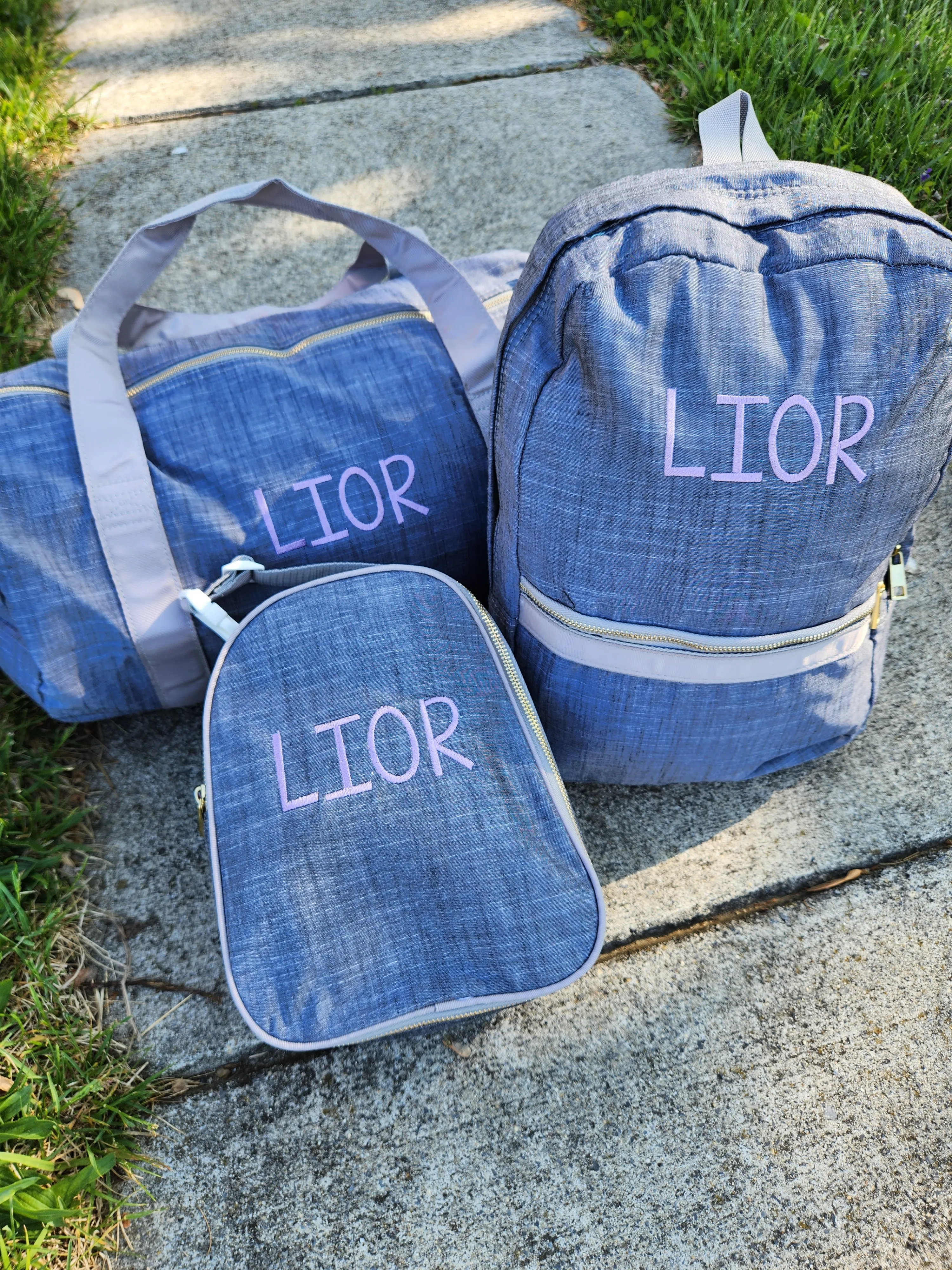 Gray Chambray Lunchbox