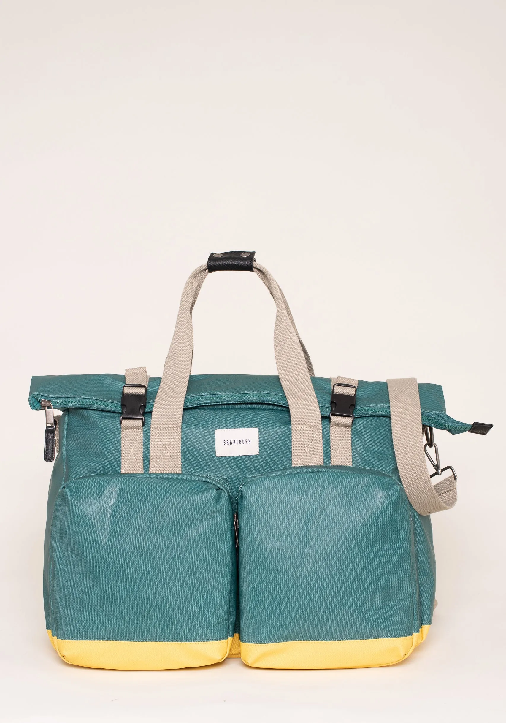 Green And Yellow Rolled Top Holdall Bag