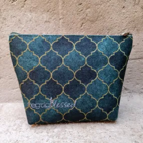 Green Moroccan Tiles - Recycled Felt Cosmetic Bag