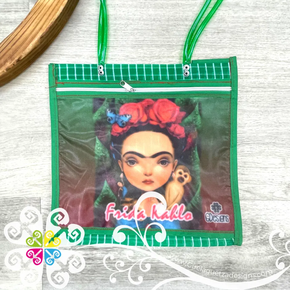 Green Squares Medium Frida - Shopping Morral