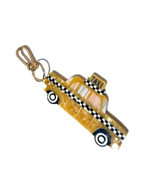 Hand-painted Taxicab Bag Charm   Keychain | Eco-Friendly