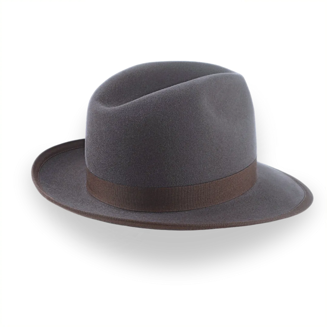 Handcrafted Classic Fedora in Caribou Grey Fur Felt | The Cavalieri