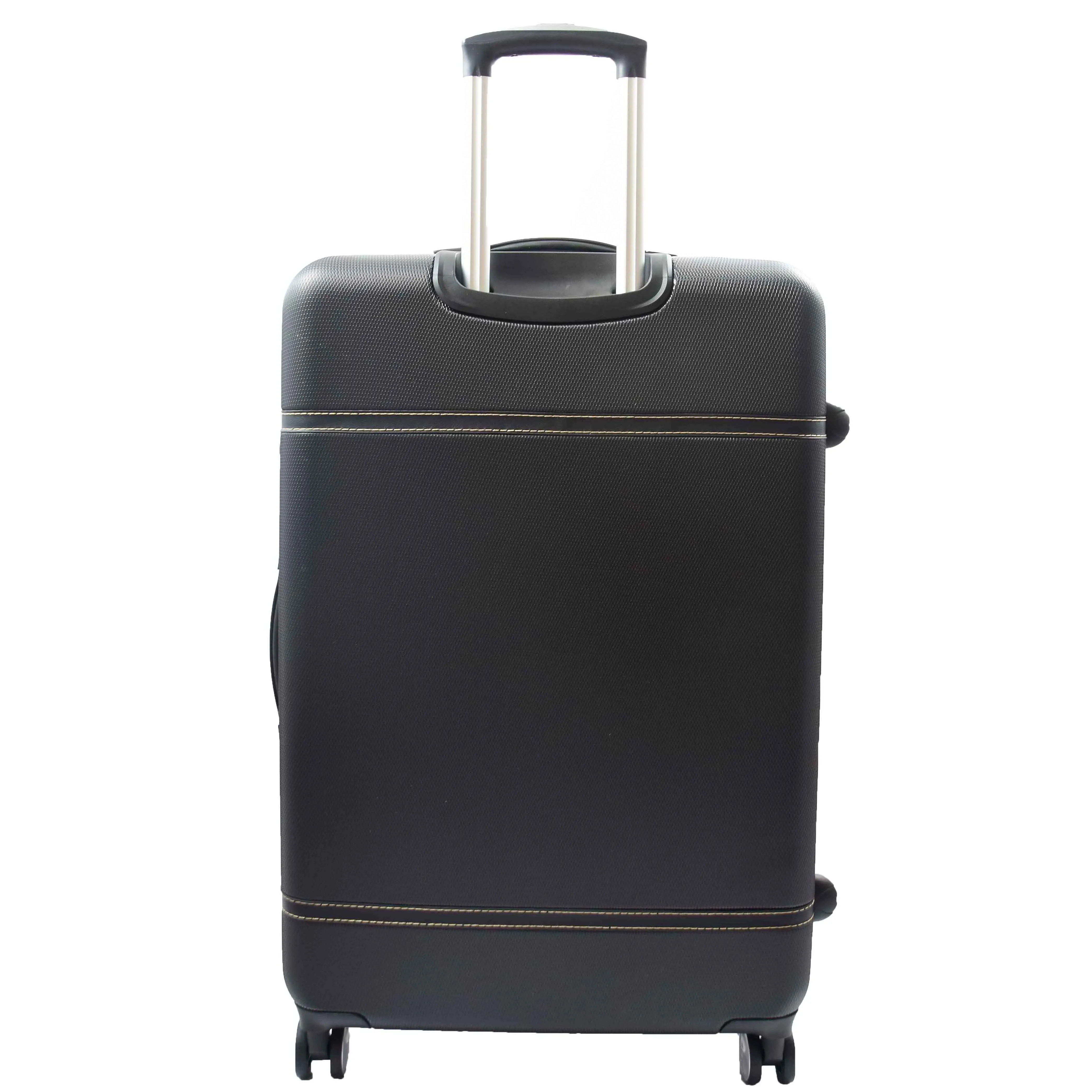 Hard Shell Retro Expandable Four Wheel Luggage Deluxe Black