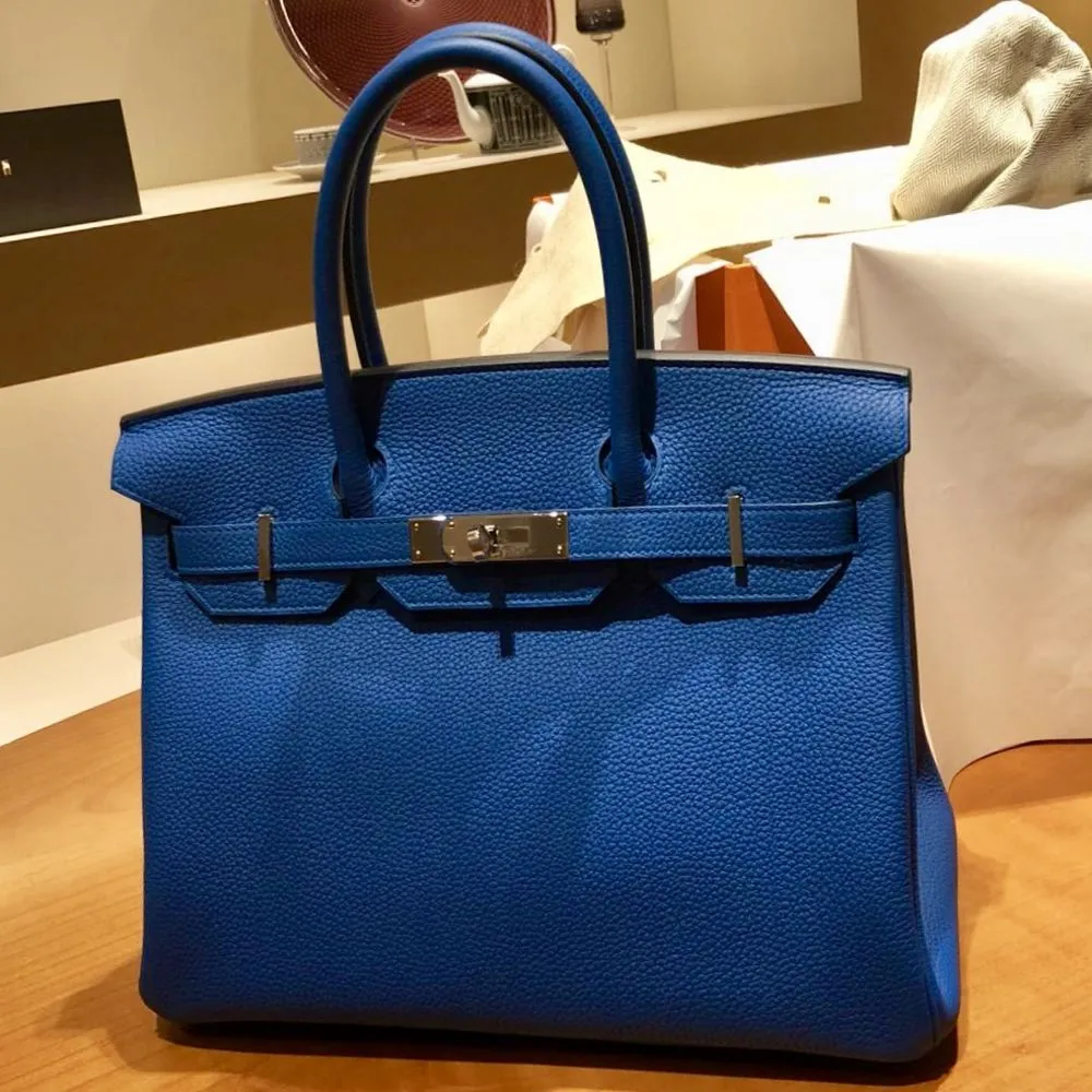 Hermès Birkin 30 Bleu Zellige Togo Palladium Hardware PHW