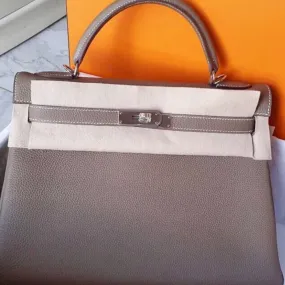 Hermès Kelly 32 Etoupe Togo Palladium Hardware PHW