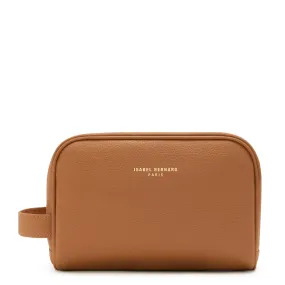 Honoré Blaize camel calfskin leather toiletry bag