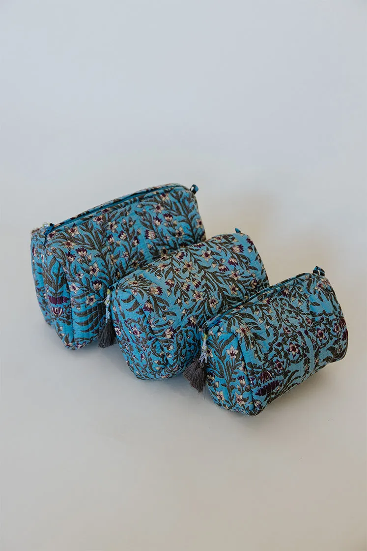 Kantha Toiletry Pouches - Flowery Vines