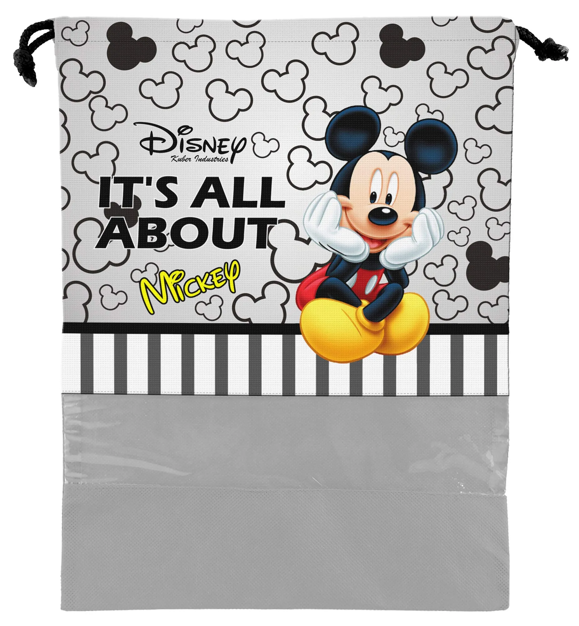 Kuber Industries Disney Mickey Print 18 Piece Non Woven Travel Shoe Cover, String Bag Organizer (Grey) -HS_35_KUBMARTS17993