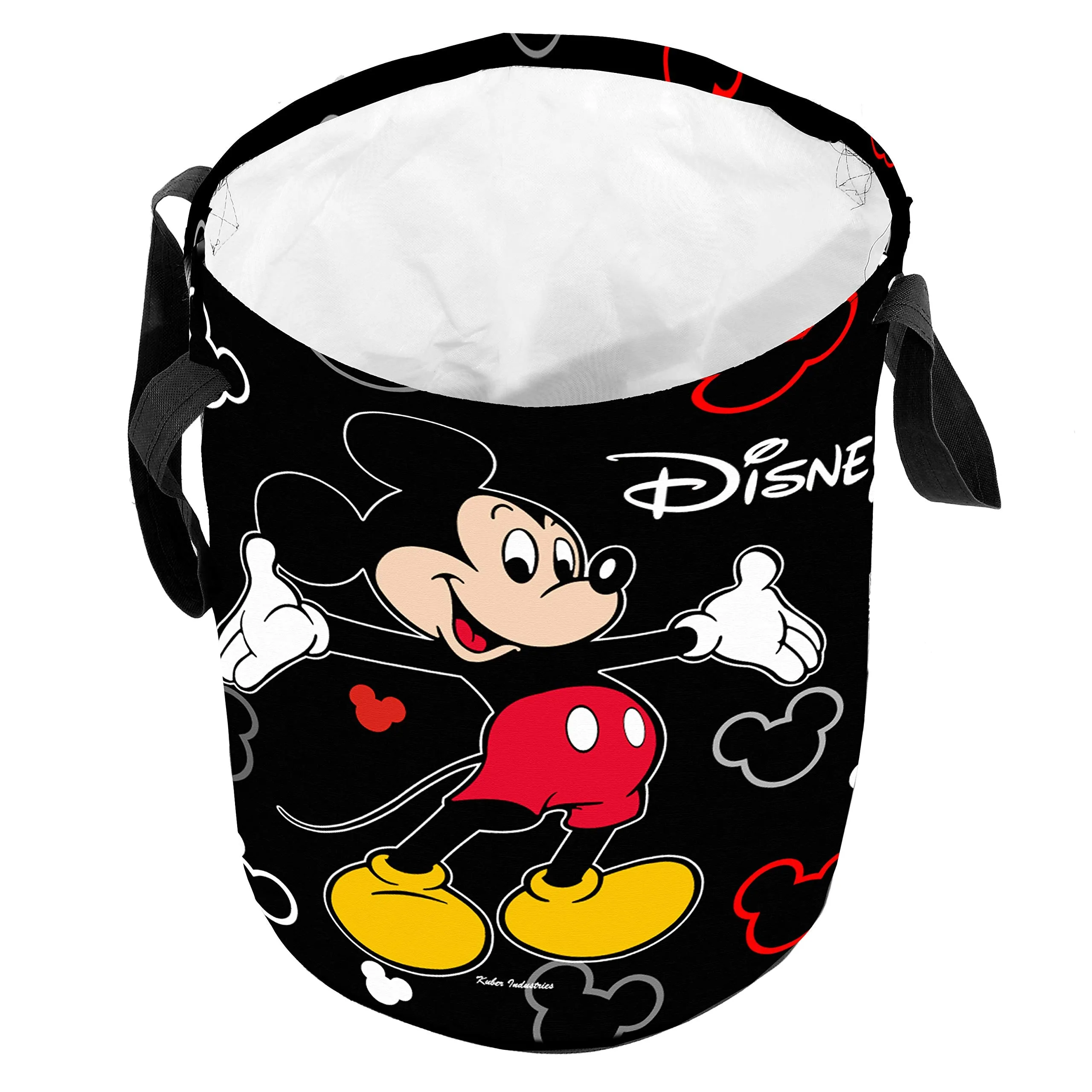 Kuber Industries Disney Print 2 Pieces Waterproof Cotton Laundry Bag, Toy Storage, Laundry Basket Organizer 45 L (Black)-KUBMART1593