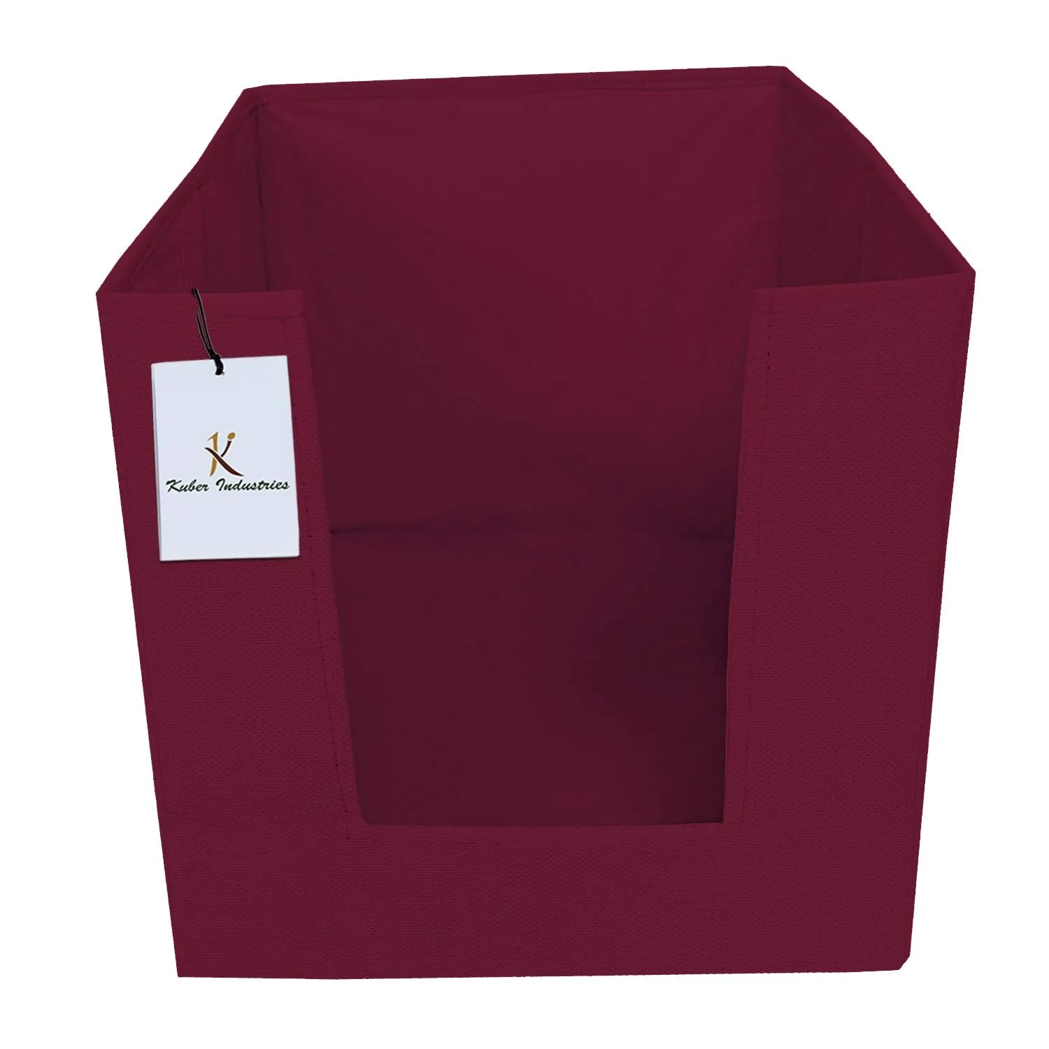 Kuber Industries Non Woven 2 Piece Shirt Stacker and 1 Piece Foldable Rectangle Cloth Saree Stacker Cloth Wardrobe Organizer Wardrobe Organizer (Maroon) - CTKTC038246