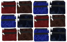 Kuber Industries Velvet 24 Pieces Women Cloth Handy Purse/Coin Pouch/batwa/Wallet with Two Zipper (Multi) -CTKTC39157