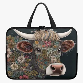 Laptop Sleeve with handles - Highland Cow