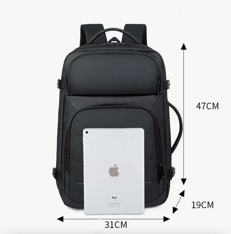 Large Capacity Expandable 17in Laptop Backpack with USB Charging